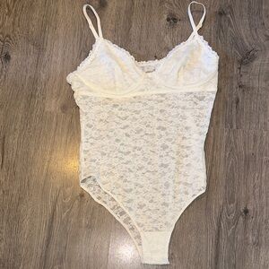 Aerie White Lace Bodysuit